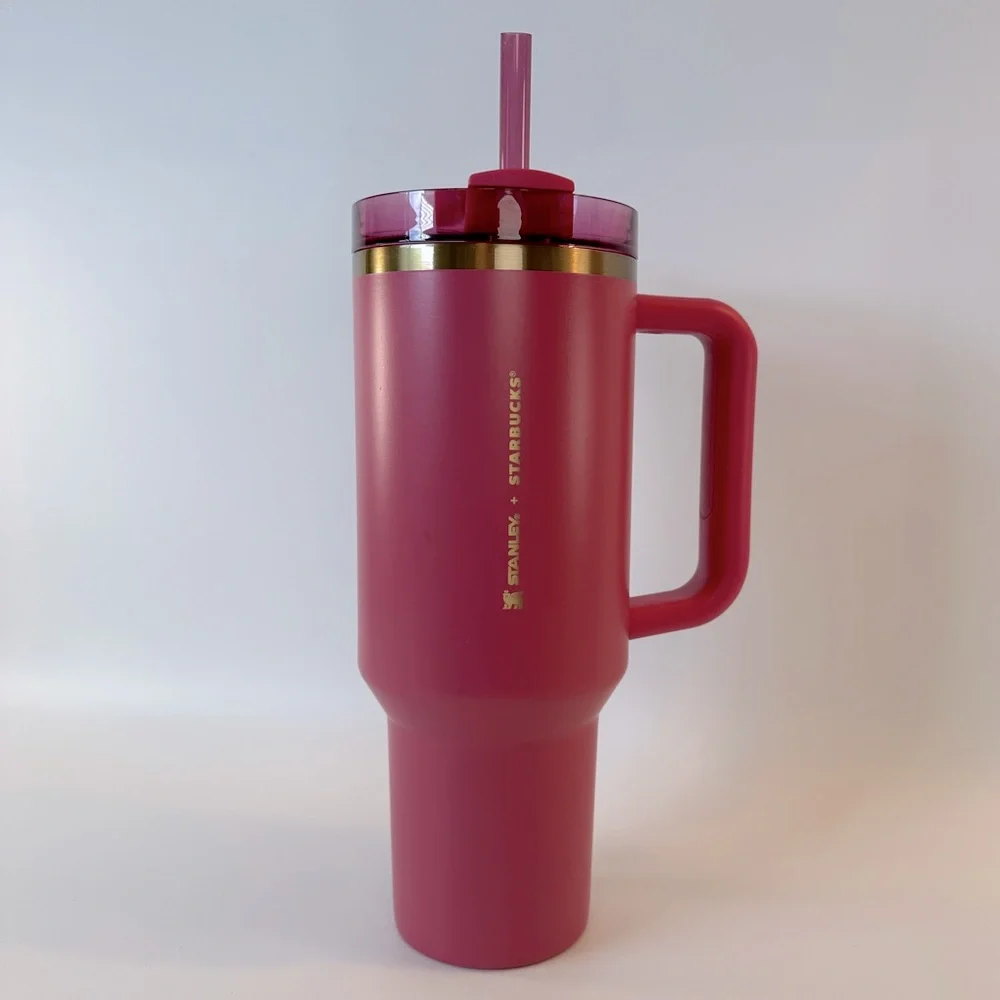 Stanley X Starbucks 40oz traveler tumbler new release 11/7/24‎ pink fuchsia gold